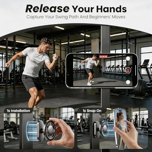 Arsatbs Magnetic Golf Cart Phone Holder, N55 Strong Magnetic Mount, 1-Second Snap-On, 360° Rotation, Compatible with MagSafe iPhone & Android Phones, Fits EZGO Club Car Yamaha, Golf Accessories Gift - Thumbnail 2