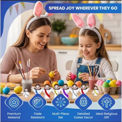 NOIENSI 200 PCS Jesus Loves You Figures – Three Styles Multicolor Mini Jesus Figurines in Bulk, Little Jesus Figures for Easter, Church, and Religious Celebrations (Mixed Multiple Colors) - Thumbnail 5