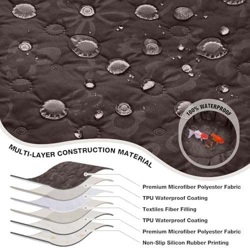 VANSOFY 100% Waterproof Recliner Sofa Covers, Couch Covers with Non-Slip Granule, 3-Piece Washable Reclining Sofa Cover with Pocket Furniture Protector for Kids, Pets（Chocolate,3 Seater） - Thumbnail 5