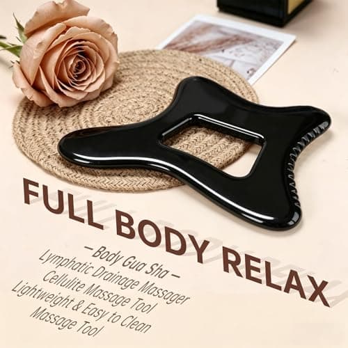 InfiniteRelax Body Gua Sha Tool (Black), Large Body Gua Sha for Lymphatic Drainage Tool & Cellulite Massage Tool, Suitable for Back, Legs, Neck and Women's Full Body Sculpting - Thumbnail 3