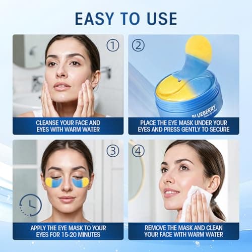 30 Pairs (60pcs) Under Eye Patches, Multi-Moisturizing Under Eye Mask Patches with Blueberry Extract,Cooling Eye Patches for Puffy Eyes and Dark Circles,Overnight Eye Patches for Night Shift Workers - Thumbnail 6