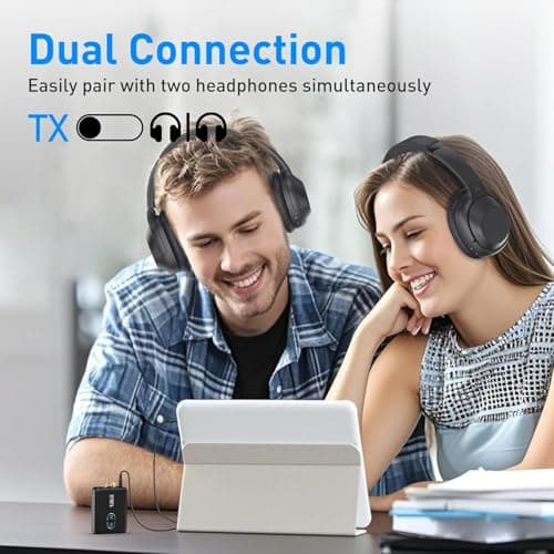 1Mii RCA Bluetooth 5.3 Adapter for TV, 3.5mm AUX Bluetooth Transmitter Receiver for 2 AirPods or Headphones, Home Stereo, Speakers, Projector, Treadmills, PC, with Volume Control, aptX Low Latency - Thumbnail 3