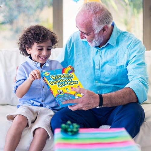 RMJOY Rainbow Scratch Paper Art for Kids: 50PCS Magic Arts Crafts Gifts Toys for Girls Boys Ages 4 5 6 7 8 9 Games Activities for Birthday Family Fathers Day Valentines Day Stuffers Easter(Boys) - Thumbnail 4
