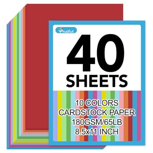 40 Sheets Colored Cardstock 8.5 x 11, 10 Assorted Colors Construction Paper 180GSM/65LB Card Stock Printer Paper for Card Making, DIY Crafts, Scrapbooking, School & Party Supplies - Image 1