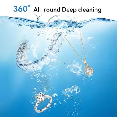 BCOM Ultrasonic Retainer Cleaner Machine, 46Khz Dental Cleaning Pod for Braces, Night Guard, Mouthguard, Toothbrush, Denture, Jewelry, Ring - Thumbnail 3