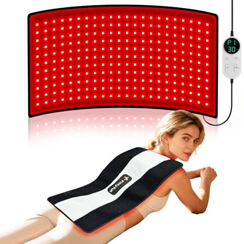 Fittyfun Red Light Therapy for Body, 24"x12" Large Near Infrared Light Therapy Belt, 242 Tri-Chip LEDs Red Light Therapy Mat for Back Pain, 660nm & 850nm Dual Wavelength Therapy Pad, Max 35W