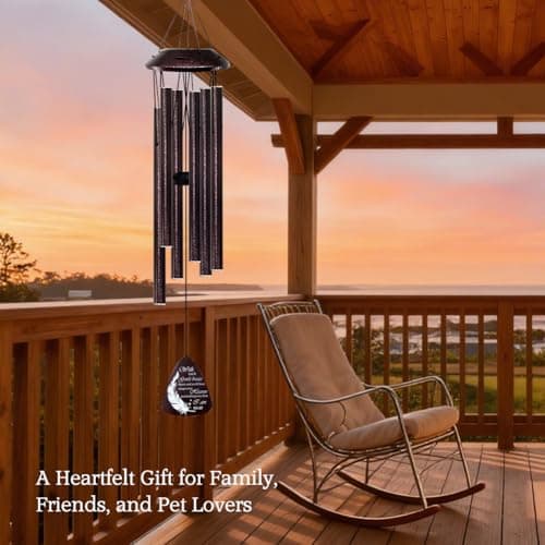 Howarmer Memorial Wind Chimes for Loss of Loved One – Sympathy Wind Chime with Saying “with Each Gentle Breeze” – Remembrance Bereavement Gift for Garden, Patio, or Outdoor Decor - Thumbnail 2