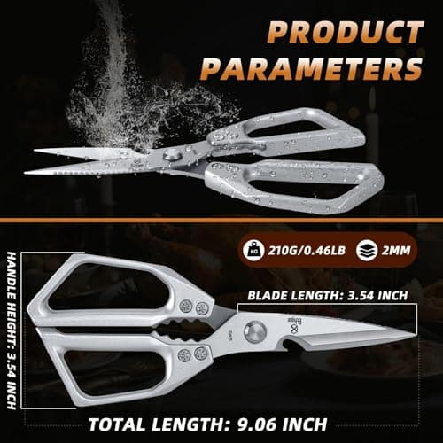 Ethyxe Kitchen Scissors All Purpose - Heavy Duty Poultry Shears - Thumbnail 2