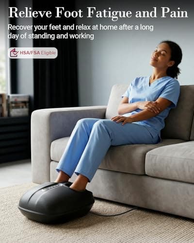 CuPiLo Foot Massager FSA Eligible HSA, Shiatsu Foot Massager for Plantar Fasciitis with Heat & Remote Control, 5 Compression Levels & Kneading Massage for Tired Feet, Seniors, Officer, Dad Gifts - Thumbnail 5