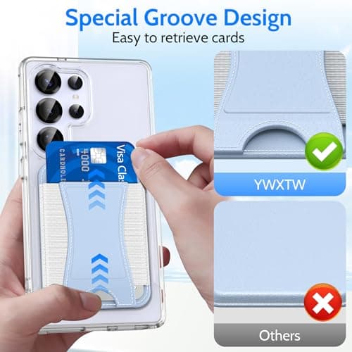 YWXTW 2026 Upgraded Magnetic Wallet for Samsung Galaxy S26/S25/S24 Series and iPhone 17/16/15/14/13/12 Models, 6 Cards Holder, Minimalist Slim Leather Magnet Wallet - Thumbnail 6