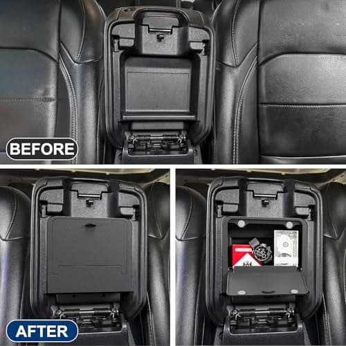 DIAMOOKY 3PCS Front Under Seat Storage Organizer for Jeep Wrangler JL JLU 2018-2026 & Gladiator JT 2020-2023 2024 2025 2026 Accessories Hidden Center Console Organizer Cup Holder (Not for Power Seat) - Thumbnail 6