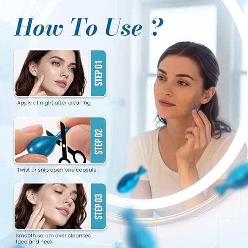 Blue Copper Peptide Serum Capsules for Face - Anti-Aging GHK-Cu Brightening Capsules with Hyaluronic Acid & Peptides for Wrinkle Reduction- Individual Sealed facial capsule for Glowing & Youthful Skin - Thumbnail 6