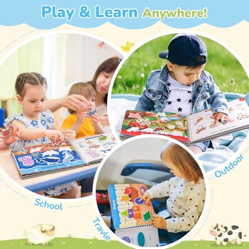 JoyCat Preschool Busy Book for Toddlers 3-5, Learning Activities, Educational Sensory Toys, Autism Learning Material, Back to School, Birthdays Presents for Boys Girls - Thumbnail 6