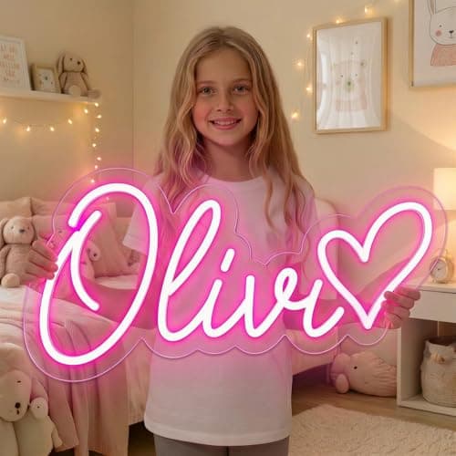 Custom Neon Signs Personalized LED Neon Sign for Wedding Bar Birthday Party Gift, Customize Neon Name Lights Sign for Teen Girl Boy Kids Trendy Stuff, Room Decor - Image 1