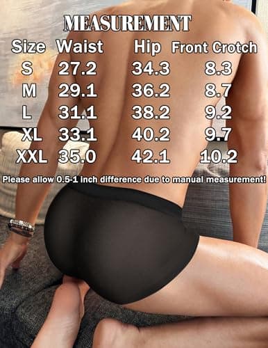 Avidlove Mens Underwear Trunk Breathable Mesh Boxer Briefs Sexy Lingerie Boxer Shorts for Men Black 2 Pcs M - Thumbnail 6