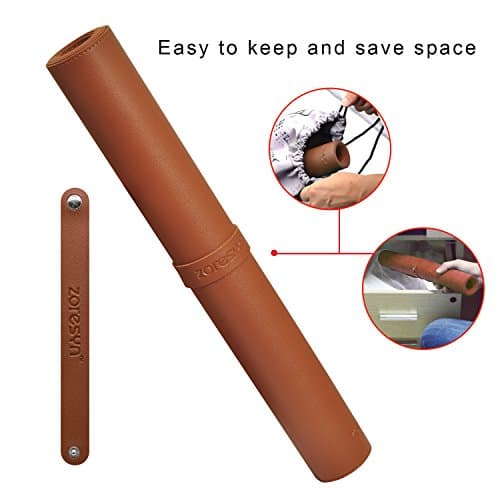 ZORESYN Large Desk Mat 35.4" x 15.8", PU Leather Desk Pad, Waterproof Mouse Pad & Writing Mat for Office, Home & Gaming (Brown) - Thumbnail 4