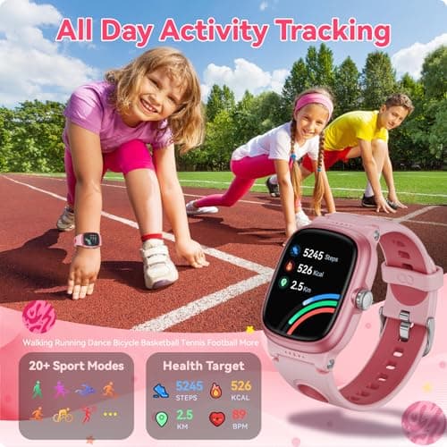 Smart Watch for Kids with Heart Rate Sleep Monitor, Games/Alarm/IP68 Waterproof Smart Watch for Boys Girls, Step Calorie Pedometer Activity Tracker, Kids Fitness Watch Birthday Gifts for Aged 4-16 - Thumbnail 3