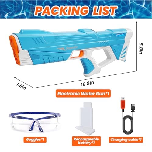 Skirfy Electric Water Gun with Display,Auto Suction Water Guns for Adults&Kids,Squirt Guns Battery Powered Automatic Water Blasts,Pool Beach Outdoor Party Toys for Kids - Thumbnail 5