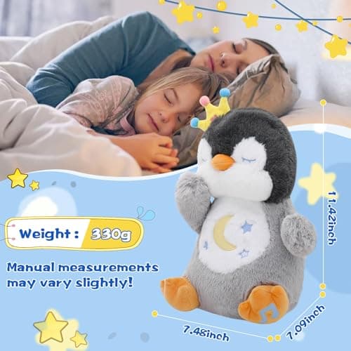 MIAODAM Soothing Breathing Penguin Plush with Relaxing Music, Hugging Toy - Thumbnail 2