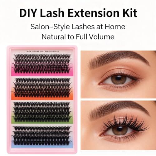 DIY Lash Extension Kit with Individual Cluster Lashes, At Home Eyelash Lash Extensions, Customizable Lash Clusters for Natural to Full Volume Looks(320PCS 40D/60D/80D/100D) - Thumbnail 2