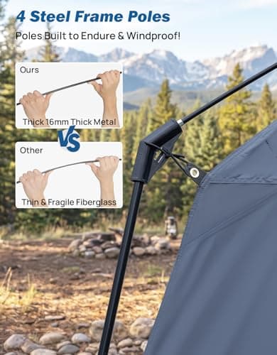 JOYTUTUS SUV Tent for Camping with Rainfly 2026 Upgrade, Strong Four Steel Frame Poles, 5-9 Person Big Car Tent with Ventilated Double Door, Movie Screen, 8' W X 10' L X 7' H, Fit for SUV CUV Van - Thumbnail 3