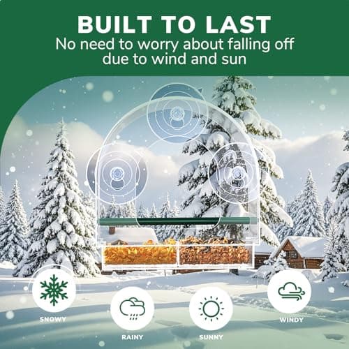 SUNALLY Window Bird Feeder for Outdoors, Clear Feeders Window Mounted with Strong Suction Cups, Fummingbird Feeder for Viewing Inside, Oriole, Finch Bird Watching for Cats, Elderly, Kids - Thumbnail 6