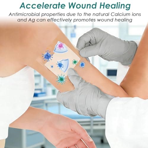 Calcium Alginate Wound Dressing Pads,Multi-Size First aid kit,[10 Individual Pack], High Absorbency Dressing for Wounds Care - Thumbnail 5