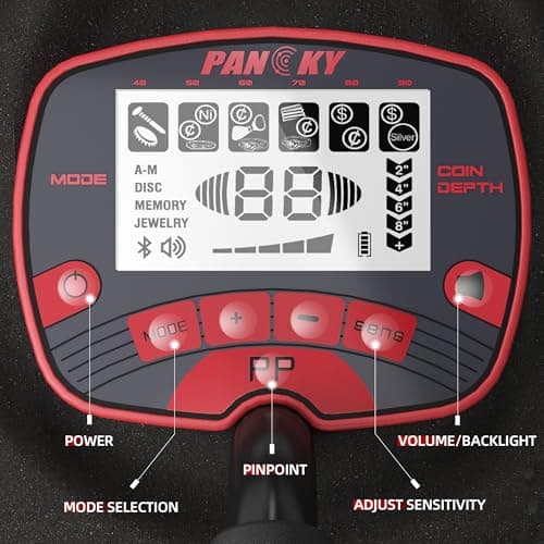 PANCKY Metal Detectors for Adults Waterproof, Professional Higher Accuracy Gold Detector with LCD Display, 5 Mode, Advanced DSP Chip 10" Coil, PK0075 - Thumbnail 3