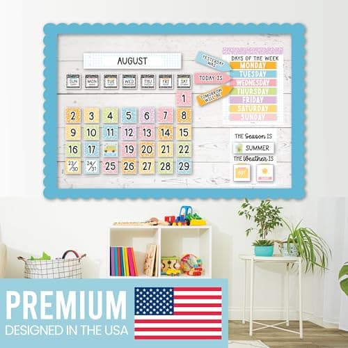 Classroom Calendar Set Bulletin Board Decor – School Calendar for Classroom Elementary & Preschool, Bulletin Board Decorations with Weather Chart & Seasons, Composition Notebook Teacher Must Haves - Thumbnail 5