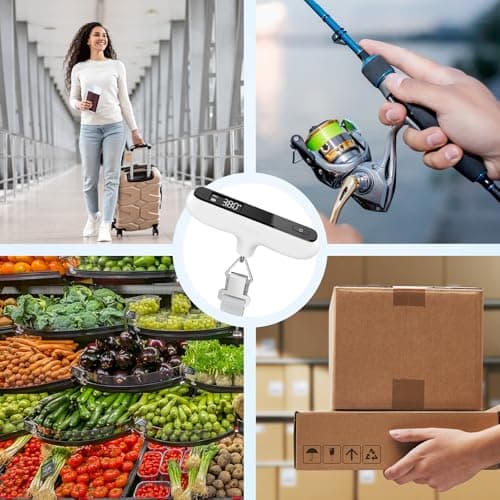 Ultrean Luggage Scale, 110lb Digital Suitcase Weight Scale for Travel, Portable Handheld Baggage Scale with Rubber Paint, Hook, Battery Included - Thumbnail 6