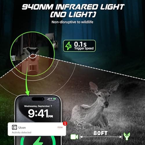 Hwishare 4G LTE Solar Trail Camera – No-Glow Night Vision, Live Feed & Two-Way Audio for Wildlife Monitoring - Thumbnail 6