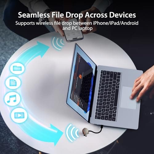 j5create AeroDrop CrossLink Wireless Dongle - Instant Share Files, Photos, Keyboard, Mouse, and Screen Between iPhone/iPad/Android and Windows Computer (JUAW22) - Thumbnail 4