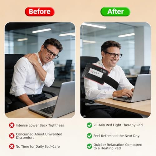 Red Light Therapy for Body, 660nm 850nm Triple Chip LED 16" Infrared Red Light Therapy Pad Belt Wrap for Neck Shoulder Stomach Waist Back Knee Muscle - Thumbnail 6