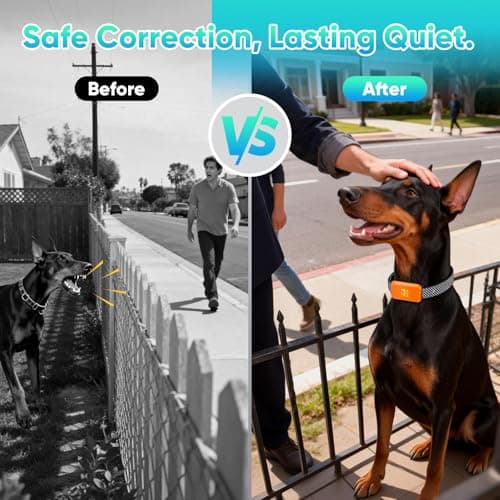 Dog Bark Collar for Large Medium Small Dogs, Effective No-Bark Collar, Smart Barking Collar, Rechargeable Bark Collar with 7 Sensitivity, 3 Modes, Waterproof,Neon Orange - Thumbnail 4