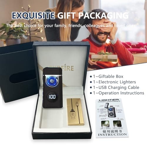 SKRFIRE Electric Lighter - Windproof, Plasma-Flame Arc Lighter, Rechargeable USB, Battery Indicator (Matte Black) - Thumbnail 2