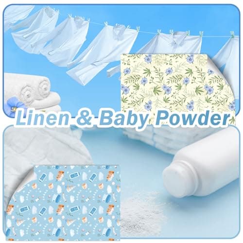 SCENTORINI Scented Drawer Liners for Dresser,6 Linen + 6 Baby Powder Scent Drawer Paper Liners, Paper Sheets Liner 14.3x19.5 Inch, for Fragrant Home Shelf Closet Bedroom Drawer - Thumbnail 2