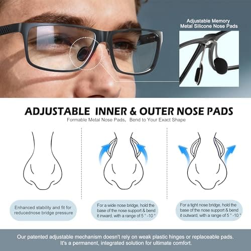 ANYLUV Blue Light Blocking Glasses Men Computer Gaming Glasses Lightweight Al-Mg Metal Anti Eyestrain Eye Protection - Thumbnail 4