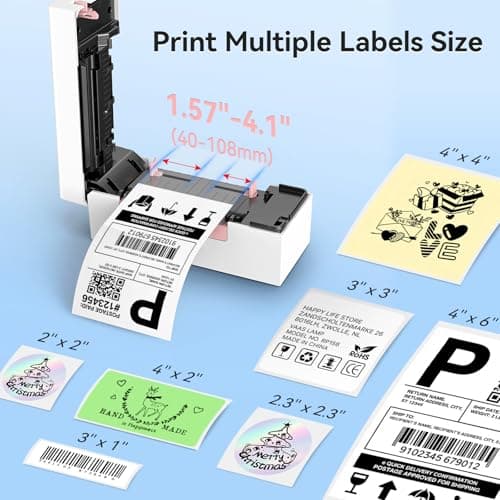 Hoorola Bluetooth Thermal Shipping Label Printer, Wireless 4x6 Shipping Label Printer for Packages, High-Speed Thermal Printer Compatible with Android, iOS & Windows for Amazon, Ebay, Shopify, USPS - Thumbnail 4