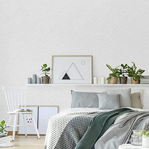 Abyssaly White Silk Wallpaper Embossed Self Adhesive Peel and Stick Wallpaper Removable Kitchen Vinyl White Cabinet Furniture Shelf Paper Textured Contact Paper 15.7" X 590.5" - Thumbnail 4