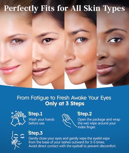 Eyelid Cleansing Wipes for Dry Eye & Blepharitis, Tea Tree Oil Hypoallergenic Eye Wipes for Sensitive Itchy Eyes, Individually Wrapped Eyelid WipesTravel Essentials (30 Count) - Thumbnail 5