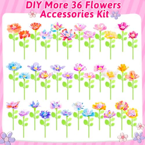 Osllate Upgraded Flower Bouquet Accessories Set for Making 36 Flowers, DIY Arts & Crafts Toy Accessories Flowers Making Toy Kit - Thumbnail 2