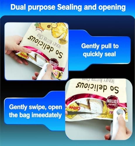 Mini Bag Sealer With Cutter And Magnet, 2 In 1 Rechargeable Vacuum Sealer Bag Heat Seal Machine With Sealer&Cutter For Plastic/Chip/Vacuum Sealer Bags (White 2.0) - Thumbnail 6