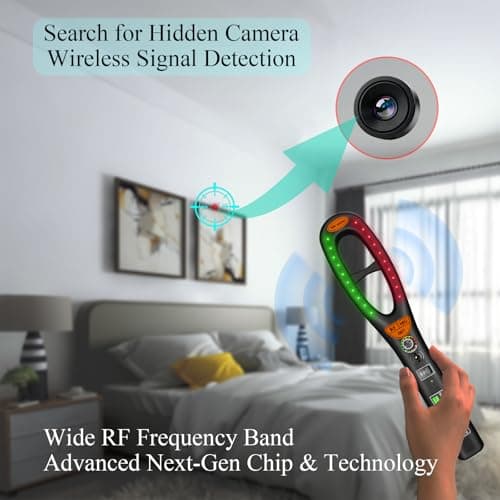 Upgraded Hidden Camera Detector – Electronic Bug Detector & GPS Tracker Finder, RF Signal Scanner, Anti-Spy Portable Rechargeable Hidden Device Detector for Travel, Hotel, Home & Business Security - Thumbnail 2