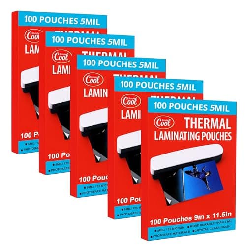 5MIL Thermal Laminating Sheets (500 Count) 9x11.5 inch, Letter Size Dry-Erase Friendly Laminating Pouches, Compatible with Laminators, Crystal Clear Laminated Finish