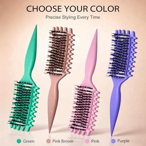 Quenxe Curl Defining Brush, Curly Hair Brush with Vented Design for Detangling and Shaping, Wet & Dry Use, Reduces Pulling for Women and Men (Purple) - Thumbnail 6