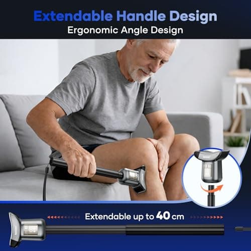 Men's Back Hair Trimmer for Men - 2-in-1 Foil & T-Blade, Dual Power Body Hair Trimmer LED Display IPX6 Waterproof Type-C Extendable Groomer for Back Chest Shoulders Body Hair Electric Back Shaver - Thumbnail 3