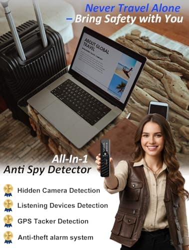 Hidden Camera Detectors, Anti Spy Bug Camera Finder & GPS Tracker Detector, Anti-Theft Alarm, 6-Level Sensitivity, 168H Battery, Privacy Pen Hidden Device Detector for Travel, Hotel, Home, Car, Office - Thumbnail 5