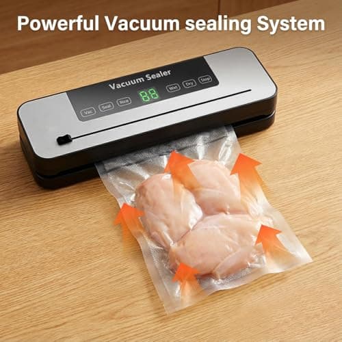 Myplinar Vacuum Sealer Machine for Food with 30 Storage Bags, Built-in Cutter, 6-in-1 Automatic Sealing Machine for Seal a Meal, Wet & Dry Food Prep, Compact Heat Sealer for Freezer Preservation - Thumbnail 4