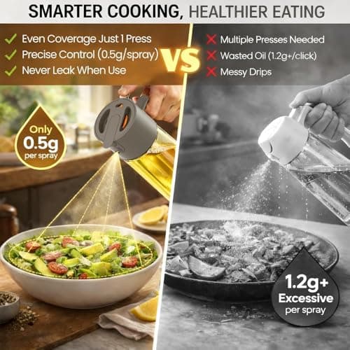 Costop Professional 500ml Glass Oil Sprayer - 3-in-1 Kitchen Tool: Fine Mist, Stream & Pour | Leak-Proof Design for Air Fryer, BBQ & Cooking | BPA-Free - Thumbnail 3