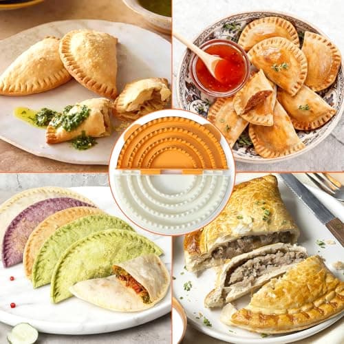 4-in-1 Tortilla Sealer Crimper Press – Adjustable 4"-6"-8"-10" Tortilla & Taco/Burrito Maker Tool with Metal Edge | Easy to Clean, BPA-Free, Durable & Fun for Family Cooking (Orange & Cream) - Thumbnail 5